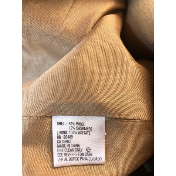 Antonio Melani Camel Wool Blend Peacoat Pleated Back & Button Front Size 6 - Picture 7 of 7